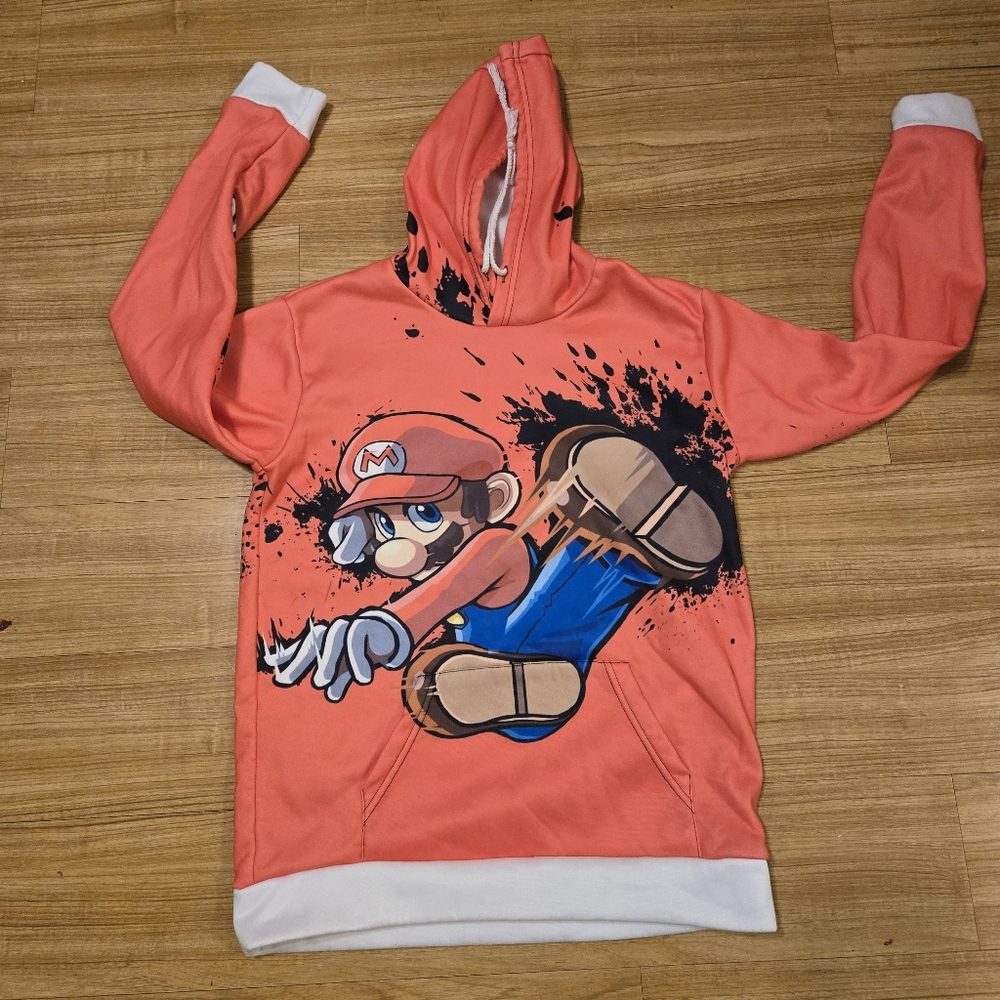 Super Mario Pullover Hoodie Sweater Jacket Size M